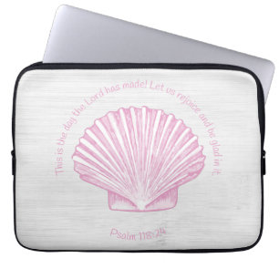 Psalm 118:24 This is the Day with Seashell Laptop Sleeve