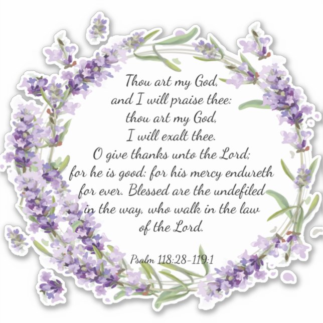Psalm 118: 28-119:1  sticker (Front)