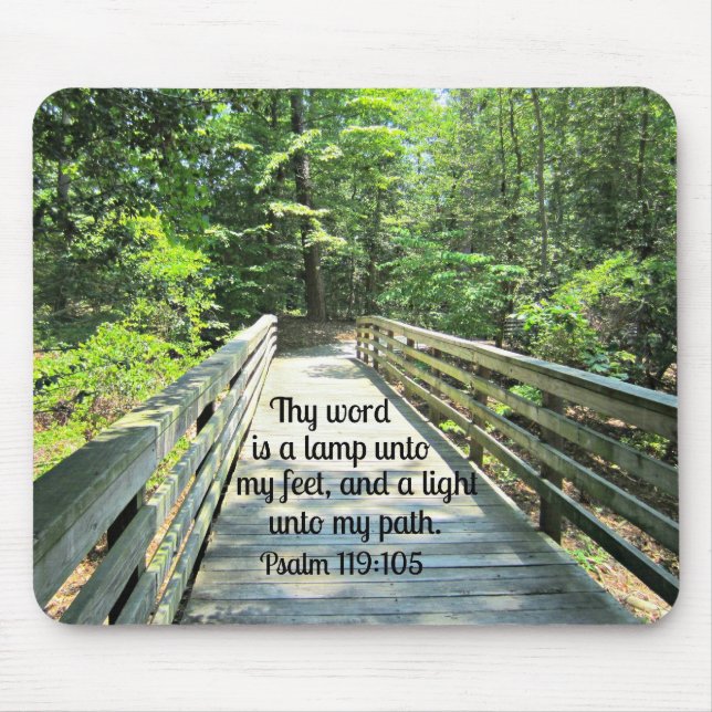 Psalm 119:105 Thy word is a lamp... Mouse Mat (Front)