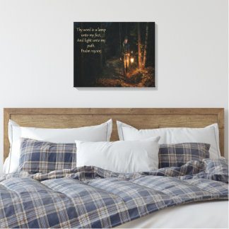 Psalm 119 :105 Thy Word is a Lamp to My Feet Quote Canvas Print