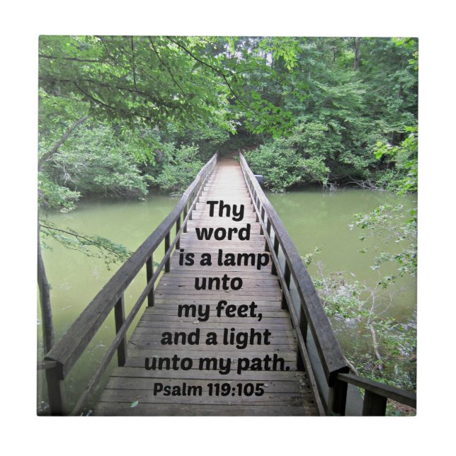 Psalm 119:105 Thy word is a lamp unto my feet and Tile (Front)