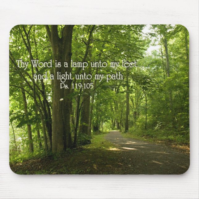 Psalm 119:105 Thy word is a lamp unto my feet Mouse Mat (Front)