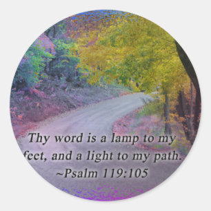PSALM 119:105 THY WORD - LIGHT TO MY PATH - CLASSIC ROUND STICKER
