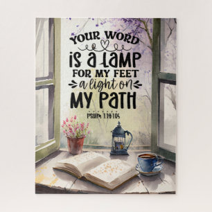 Psalm 119:105 Your Word is a Lamp Bible Verse Jigsaw Puzzle