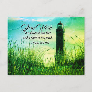 Psalm 119:105 Your Word is a lamp unto my feet Postcard