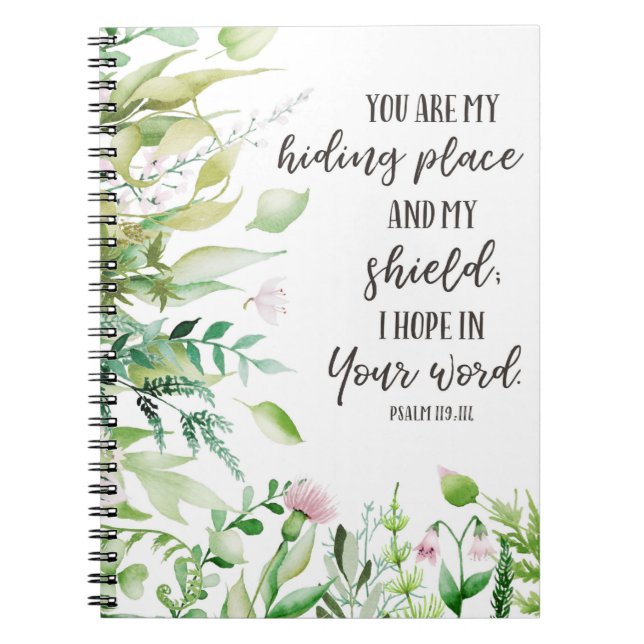 Psalm 119:114 Prayer Journal, Bible Study Notebook (Front)