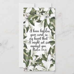 Psalm 119:11, Watercolor bible verse bookmark