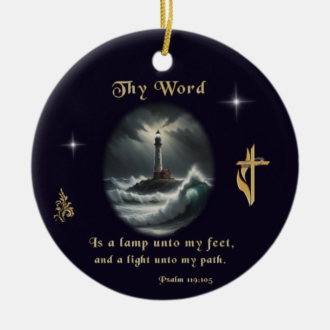 Psalm 119 ceramic tree decoration (Front)