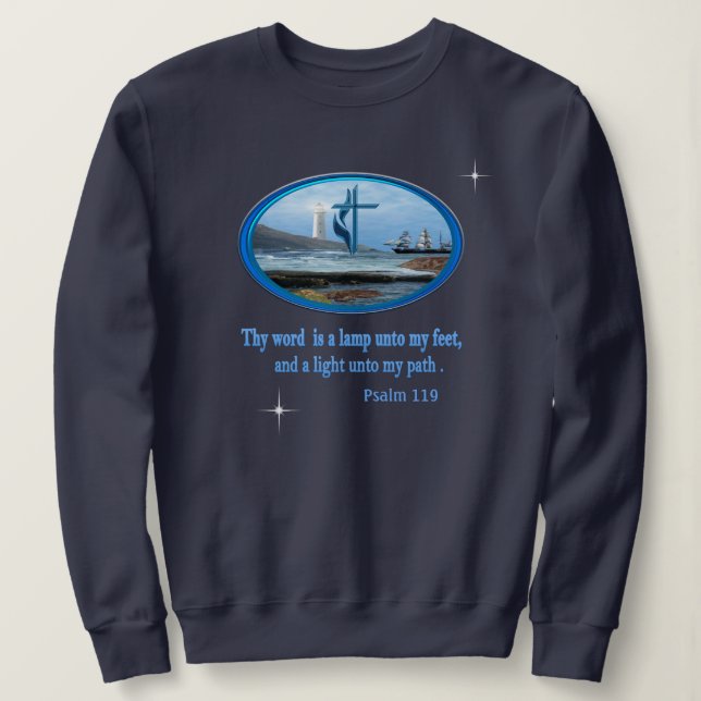 Psalm 119 Christian Clothing Sweatshirt (Design Front)