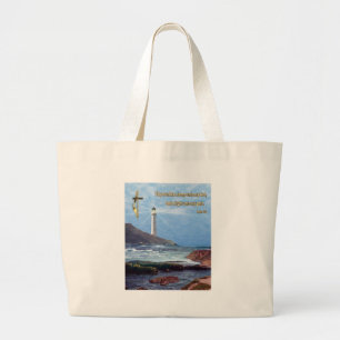 Psalm 119  Christian lighthouse gifts Large Tote Bag