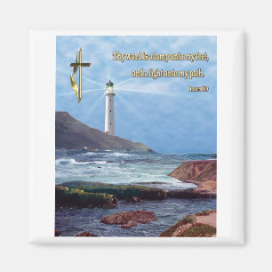 Psalm 119  Christian lighthouse gifts Magnet