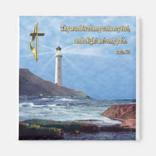 Psalm 119 Christian lighthouse Magnet