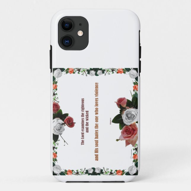 Psalm 11:5, No Violence Case-Mate iPhone Case (Back)