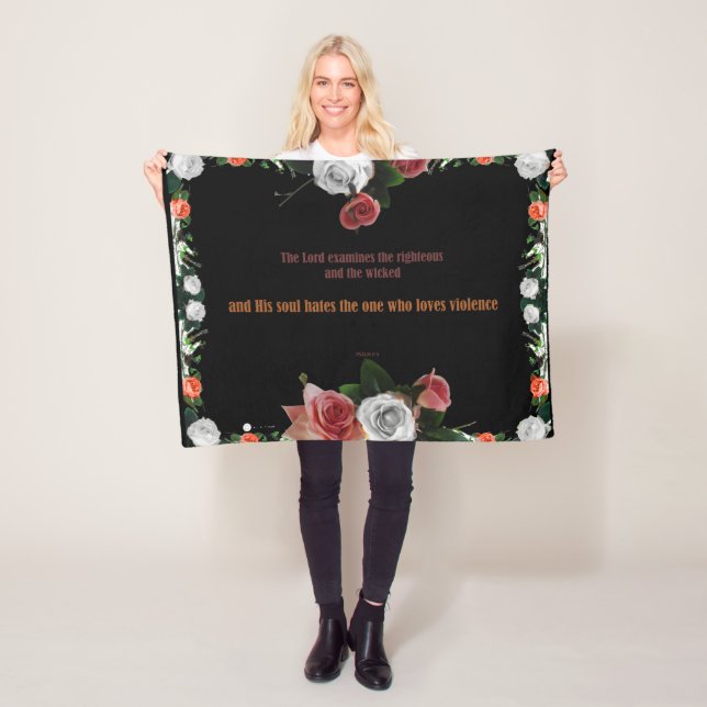 Psalm 11:5, No Violence Fleece Blanket (In Situ)