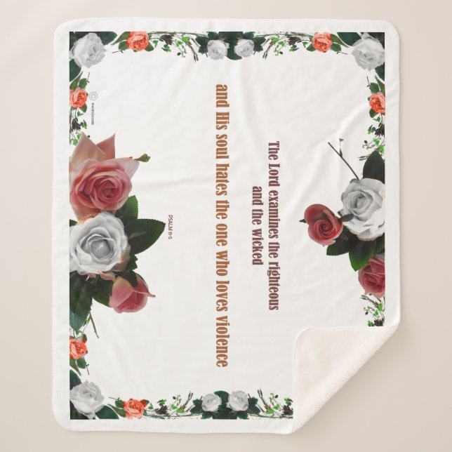 Psalm 11:5, No Violence Sherpa Blanket (Front)
