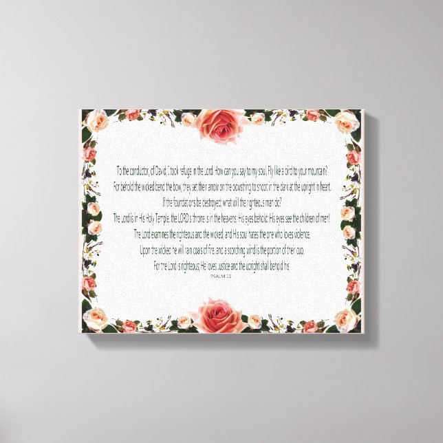 Psalm 11,  I took refuge in the Lord Canvas Print (Front)