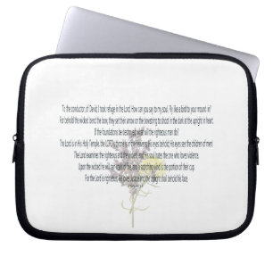 PSALM-11, I took refuge in the Lord, Floral Laptop Sleeve