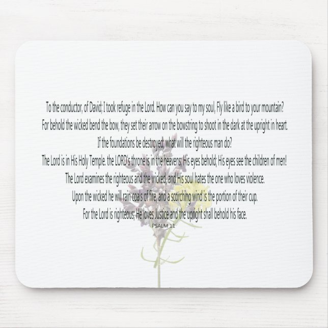Psalm 11 Scripture Art - Divine Justice & Trust Mouse Mat (Front)