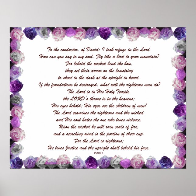 Psalm 11 Scripture Art - Divine Justice & Trust Poster (Front)