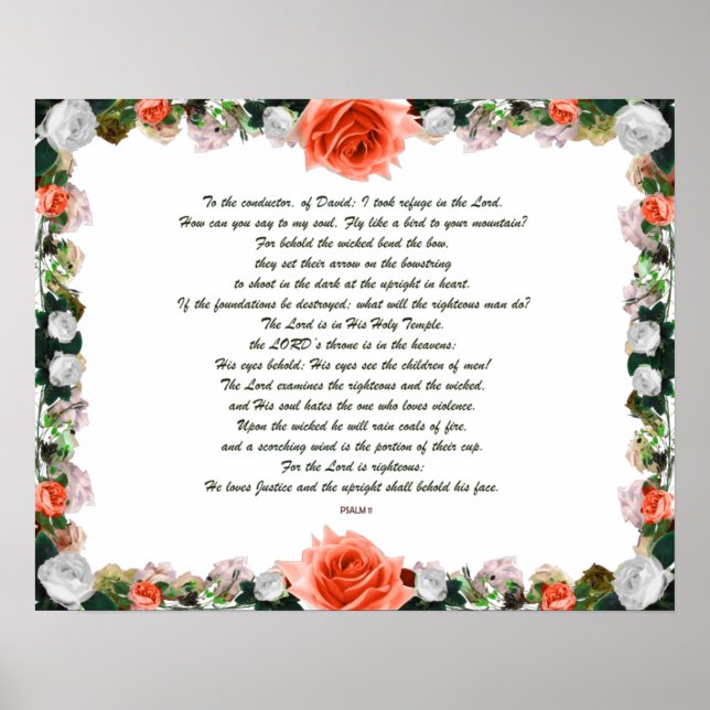 Psalm 11 Scripture Art - Divine Justice & Trust Poster (Front)