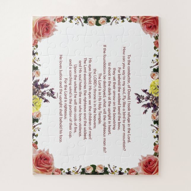 Psalm 11 Scripture Art - Trust in the Lord Jigsaw Puzzle (Vertical)