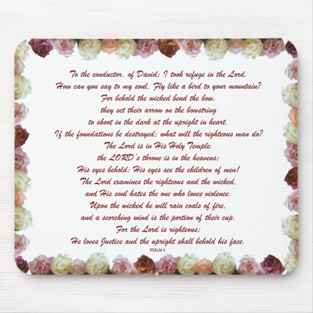 Psalm 11 Scripture Art - Trust in the Lord Mouse Mat (Front)
