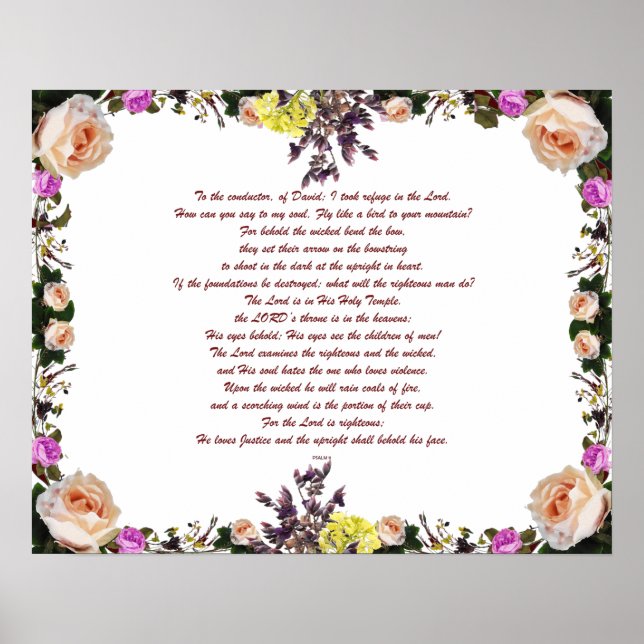 Psalm 11 Scripture Art - Trust in the Lord Poster (Front)