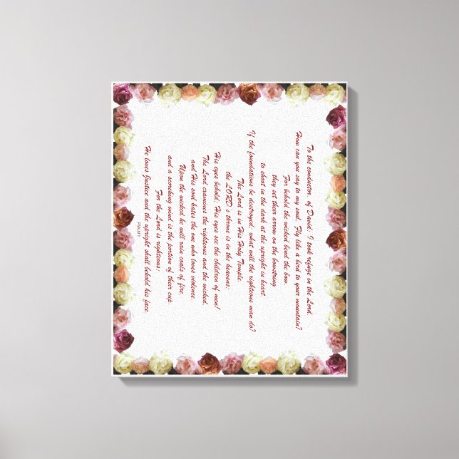 Psalm 11, Scripture, Bible Verse, Canvas Print (Front)