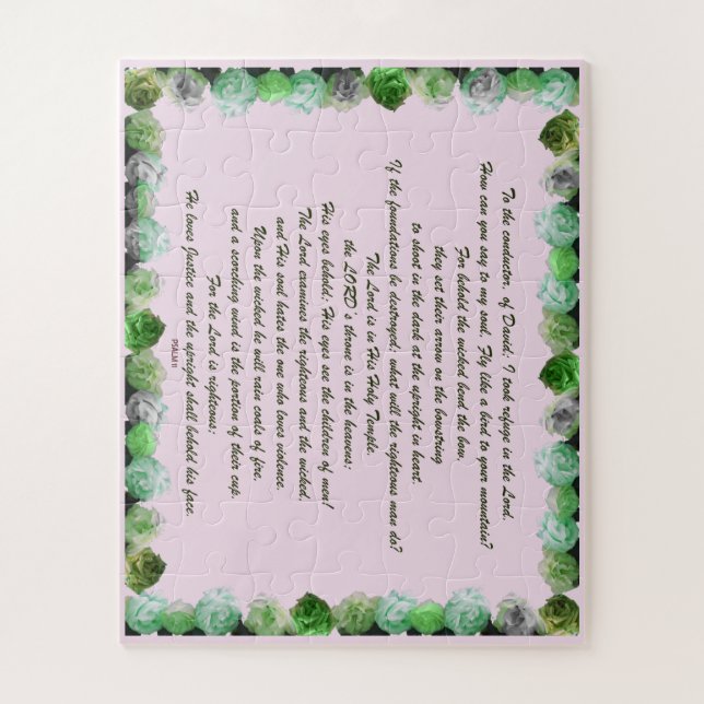 Psalm 11 Scripture Design for Verse Art Jigsaw Puzzle (Vertical)