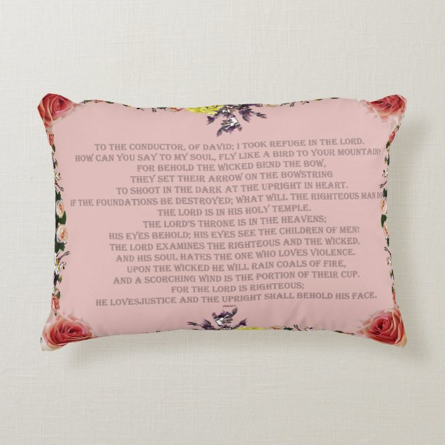 Psalm 11, The Lord Loved Justice, Decorative Cushion (Front)