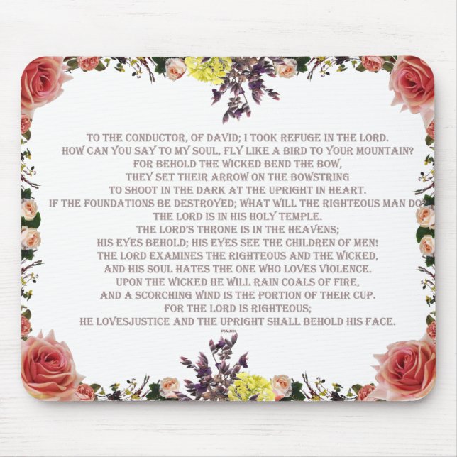 Psalm 11, The Lord Loved Justice, Mouse Mat (Front)