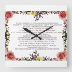 Psalm 11, The Lord Loved Justice, Square Wall Clock