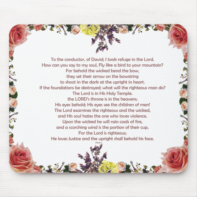 Psalm 11, To the conductor, of David; Mouse Mat (Front)