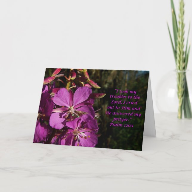 Psalm 120:1 Psalm of Encouragement Flower Card (Front)