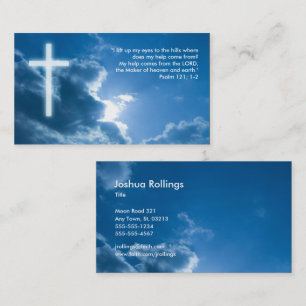 Psalm 121; 1-2 Blue Christian Business Card