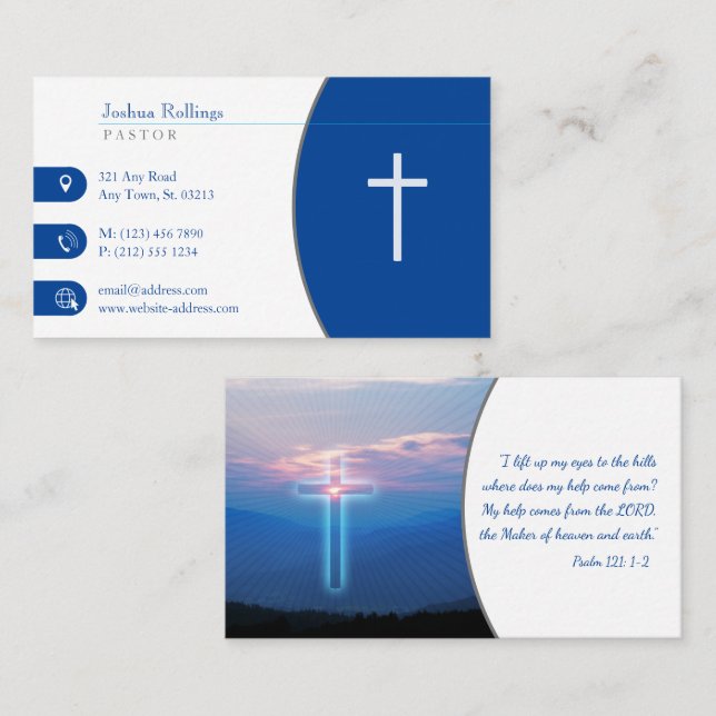Psalm 121; 1-2 | Christian Inspirational Business Card (Front/Back)