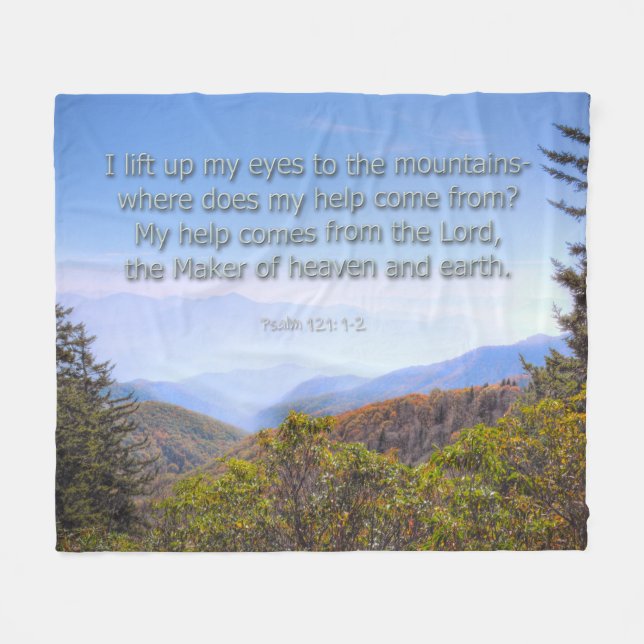 Psalm 121:1-2 fleece blanket (Front (Horizontal))