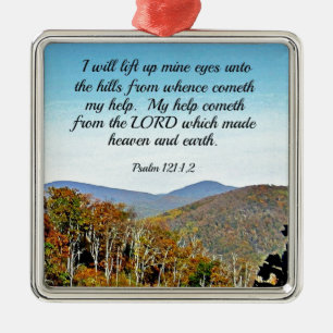 Psalm 121:1,2 I will lift up mine eyes unto the... Metal Tree Decoration
