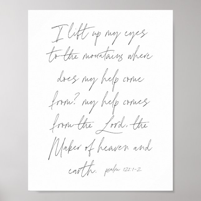 Psalm 121:1-2 Script Poster (Front)