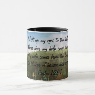 Psalm 121:1 HandPainted Original Art Mug