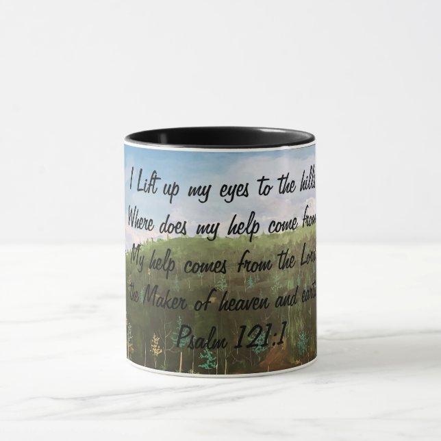 Psalm 121:1  HandPainted Original Art Mug (Center)