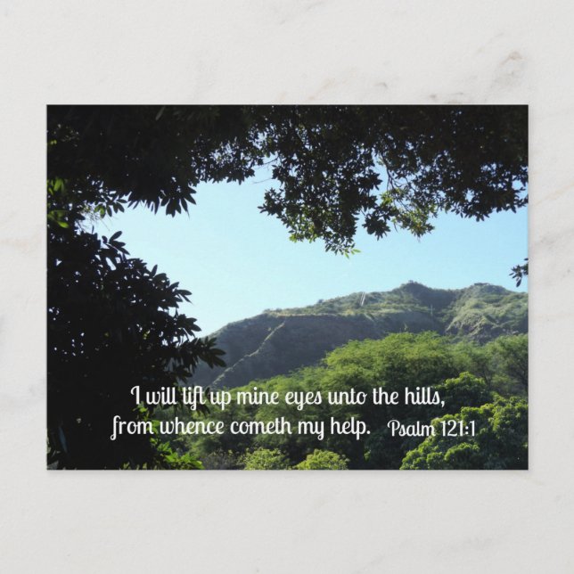 Psalm 121:1 I will lift up mine eyes unto the  Postcard (Front)