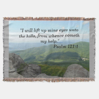 Psalm 121:1 Throw Blanket Blue Ridge Moutains