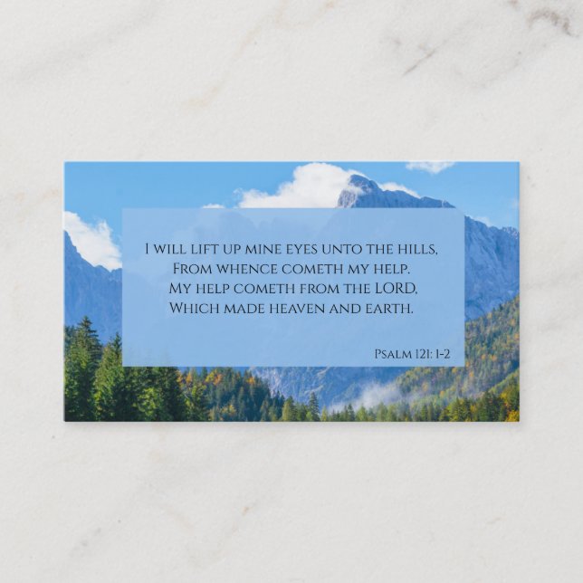 Psalm 121 1and 2 Church Business Card (Front)