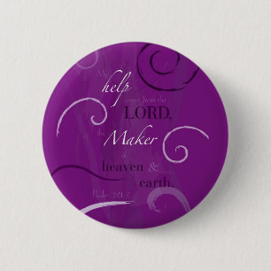 Psalm 121:2 6 cm round badge