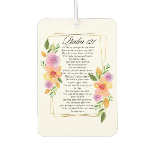 Psalm 121 Floral Geometric Frame Car Air Freshener