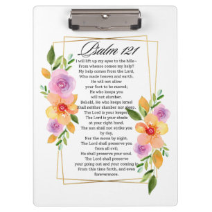 Psalm 121 Floral Geometric Frame Clipboard