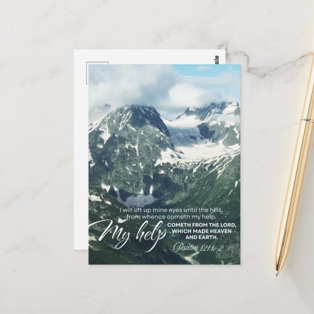Psalm 121 I will lift up mine eyes unto the hills Postcard (Front/Back In Situ)