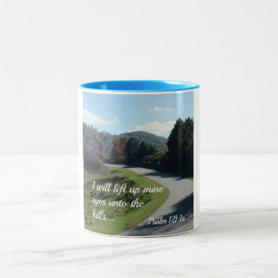 Psalm 121 I will lift up mine eyes unto the hills Two-Tone Coffee Mug