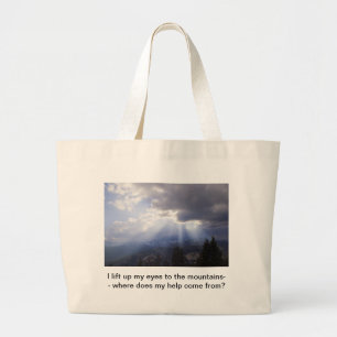 Psalm 121 large tote bag